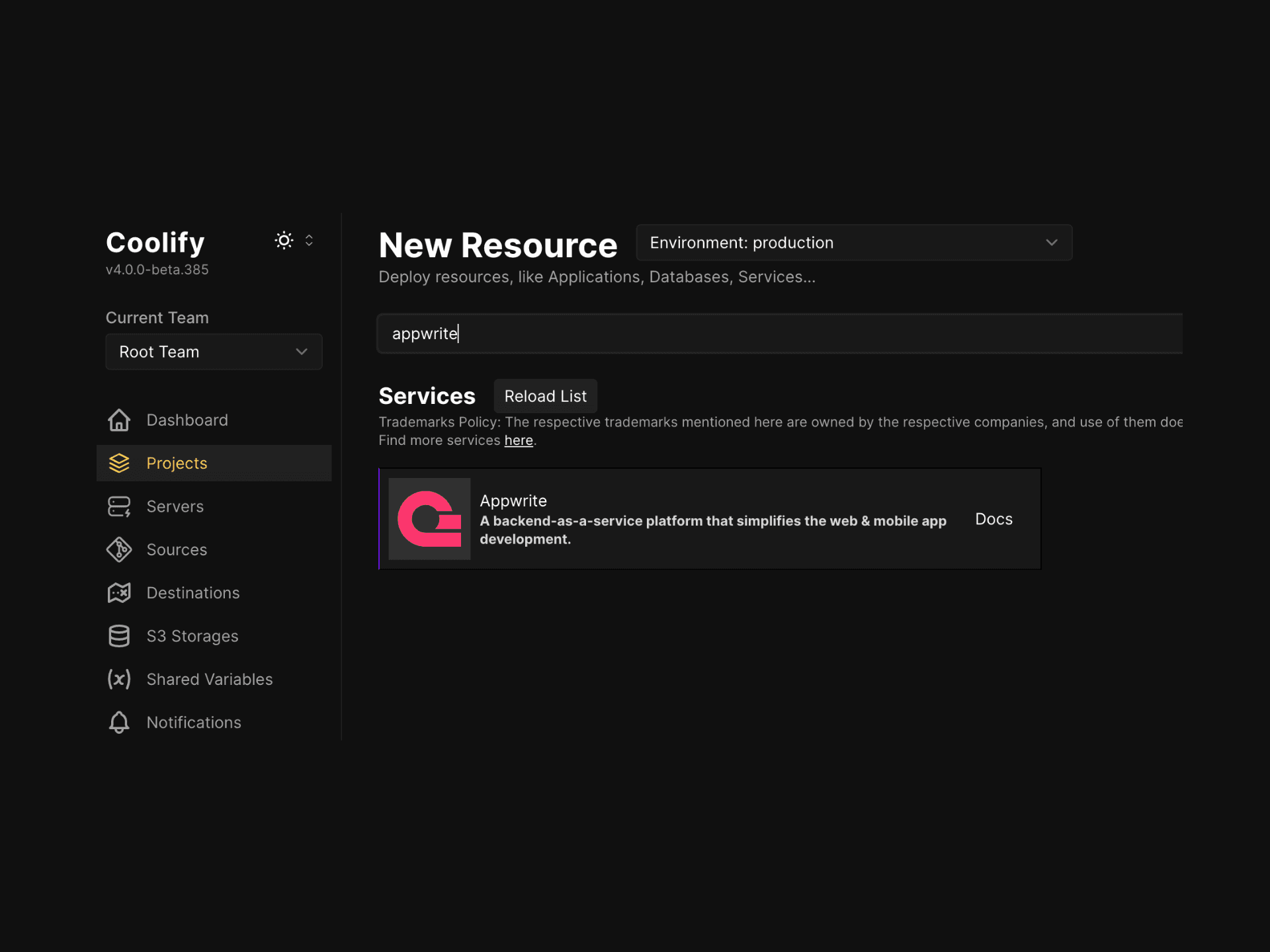 Add Appwrite