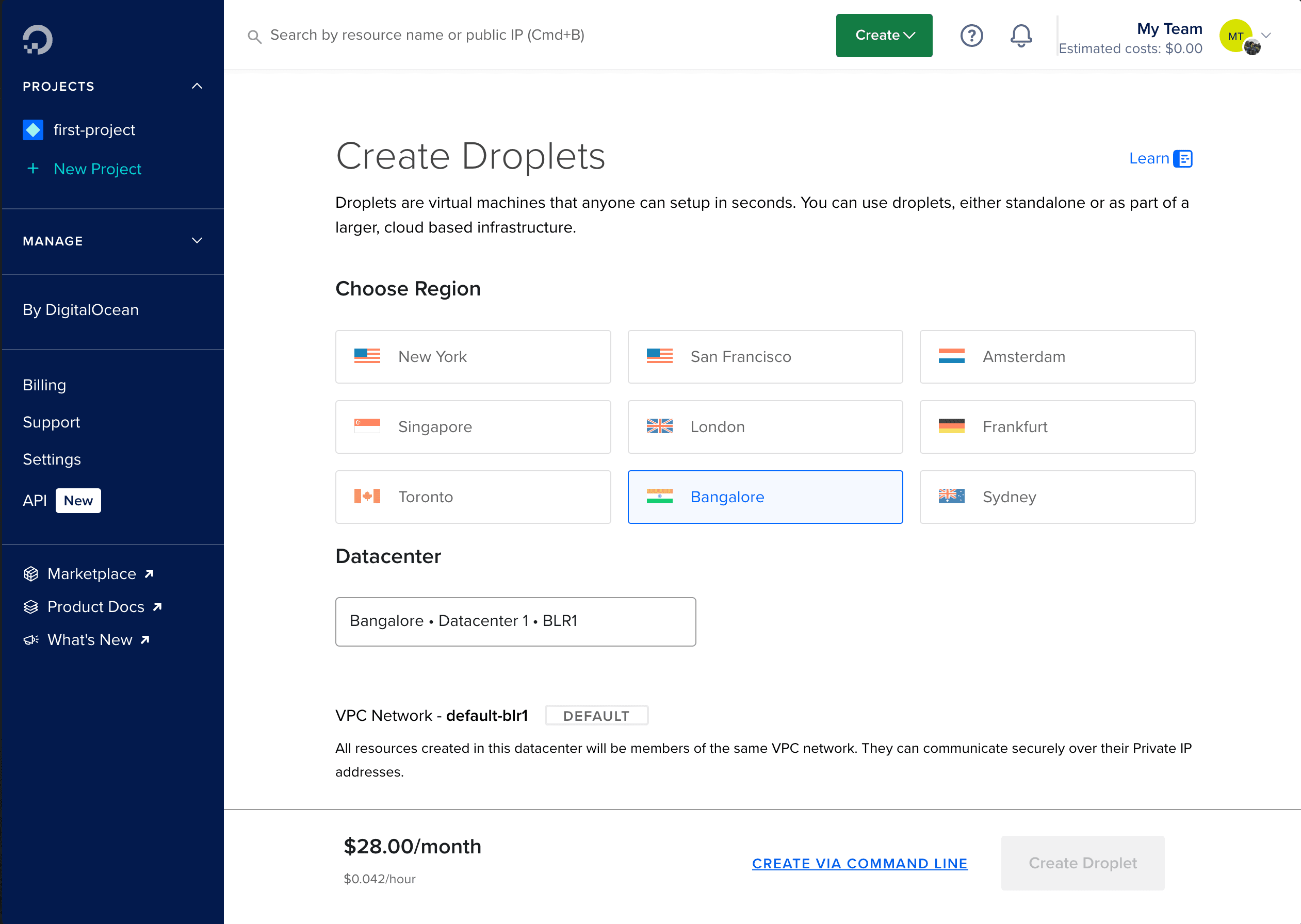 Create Droplet