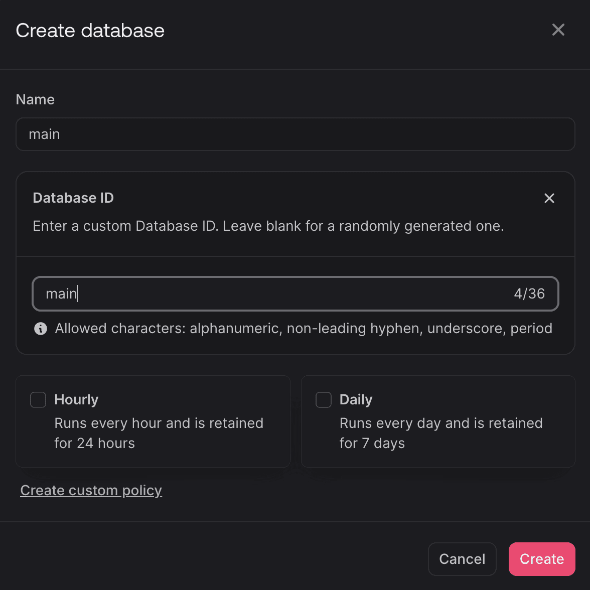 Create database (Appwrite)